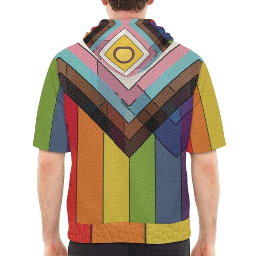 Lbgtq plus Pop Art by Nico Bielow Men's Short Sleeve Fleece Hoodie (Model H54)