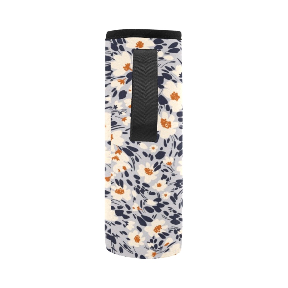 BW tropical floral Neoprene Water Bottle Pouch/Large