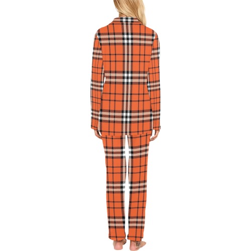 Halloween Plaid Women's Long Pajama Set
