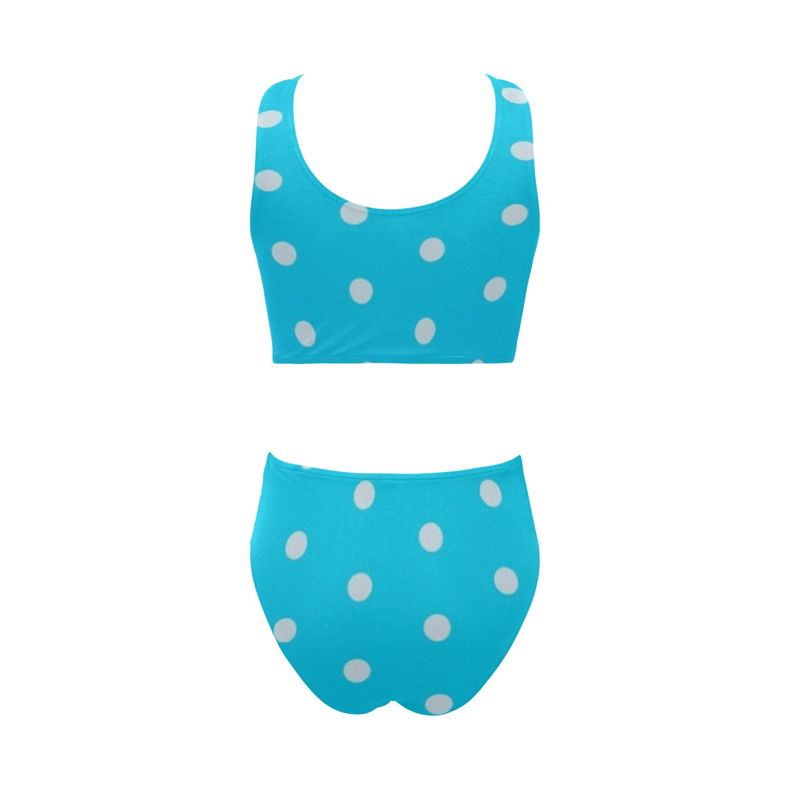 blue white polka dot bikini Chest Bowknot Bikini Swimsuit (Model S33)