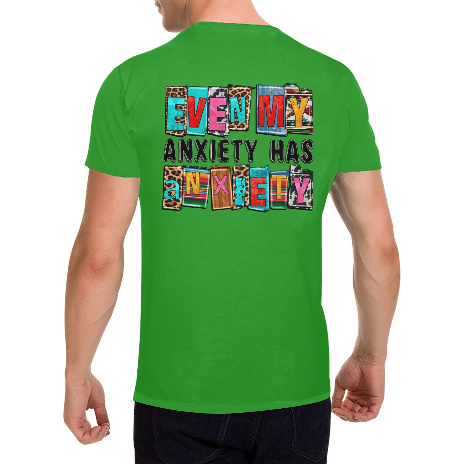 My Anxiety has Anxiety Men's T-Shirt in USA Size (Two Sides Printing)