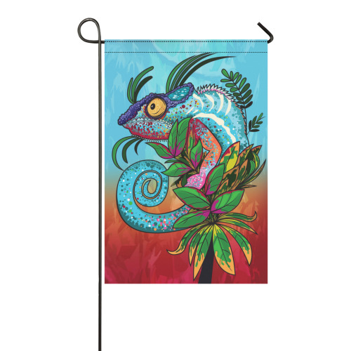 Rainbow Chameleon Garden Flag 12‘’x18‘’(Twin Sides)