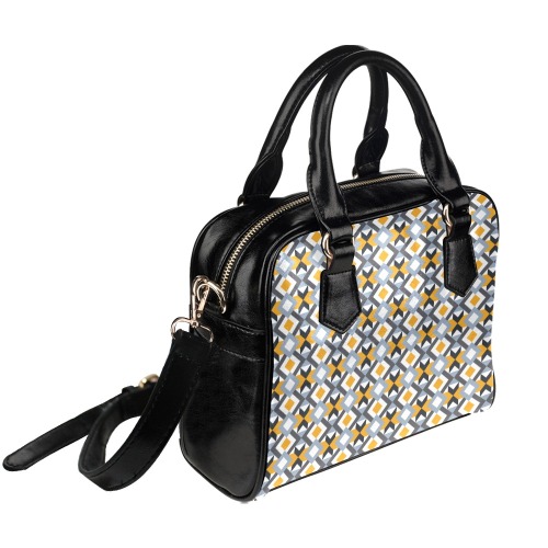 Retro Angles Abstract Geometric Pattern Shoulder Handbag (Model 1634)