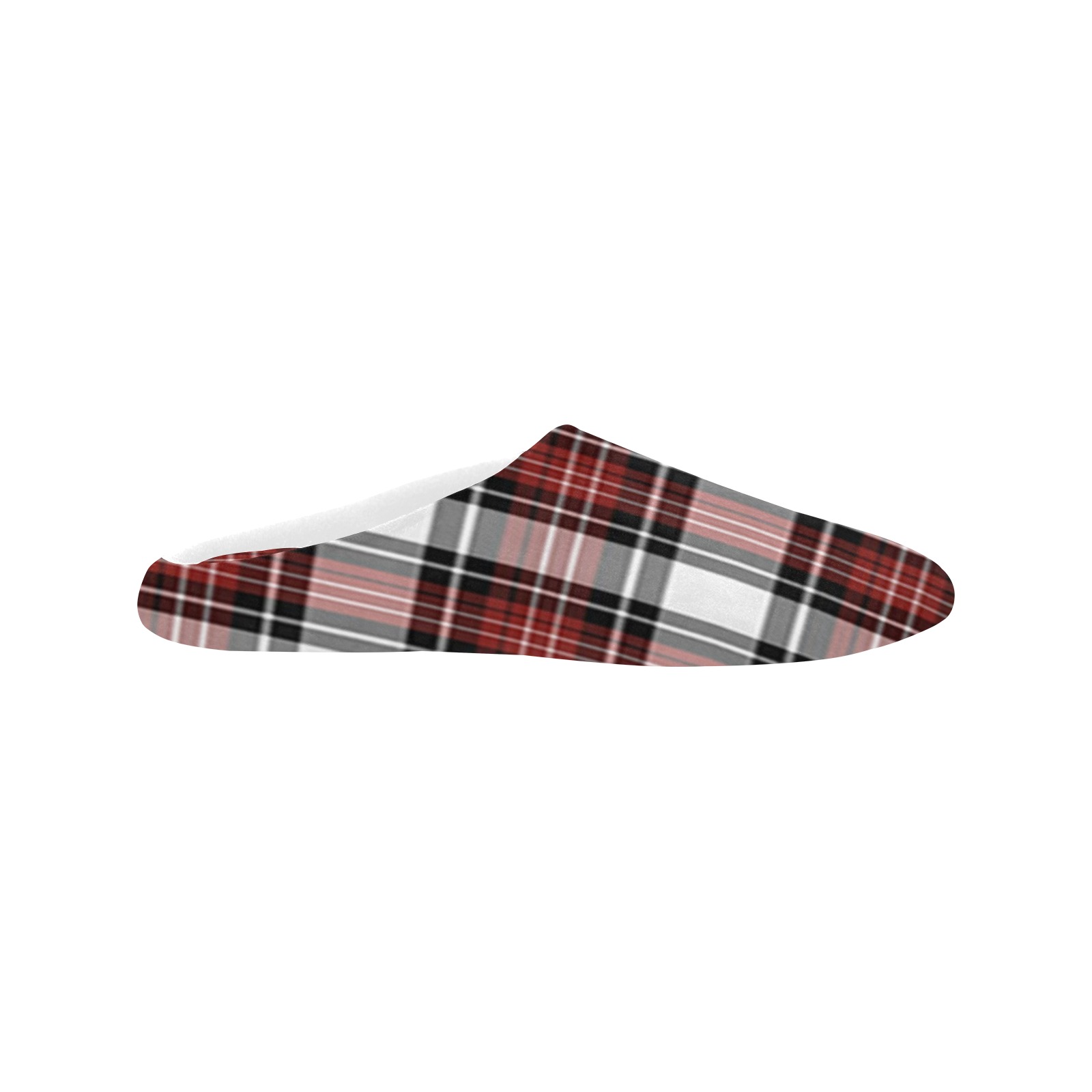Red Black Plaid Women's Non-Slip Cotton Slippers (Model 0602)