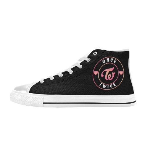TWICE-ONCE Women's Classic High Top Canvas Shoes (Model 017)