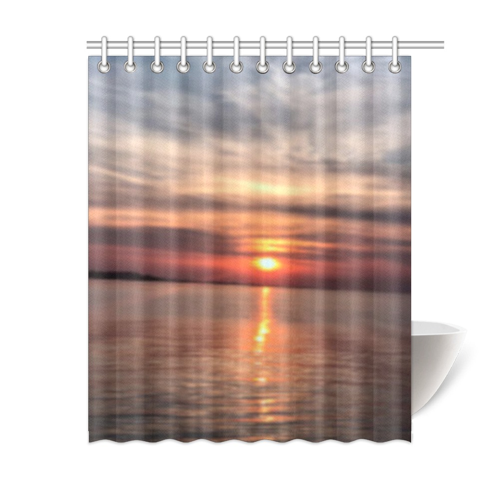 Pink Amber Sunset Collection Shower Curtain 60"x72"