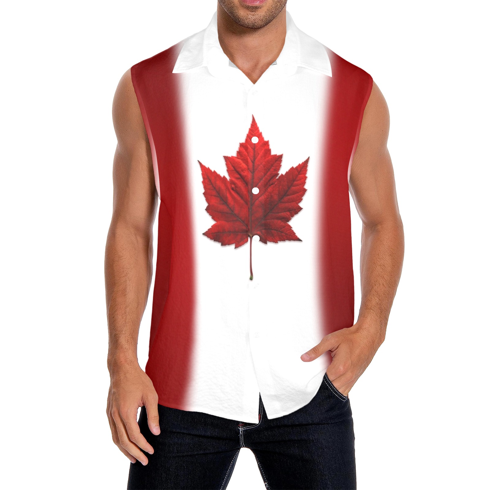 Canada Day Maple Leaf Shirts Men's Sleeveless Shirt (Model T82)