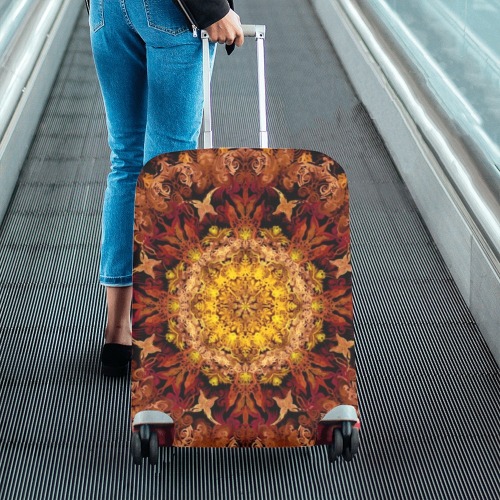 mandala light orange Luggage Cover/Medium 22"-25"
