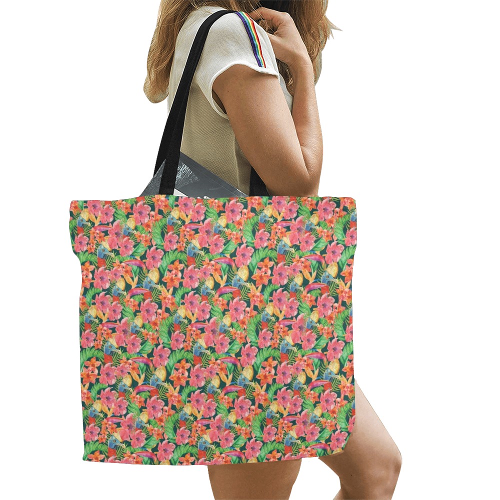 tropical rainforest All Over Print Canvas Tote Bag/Large (Model 1699)