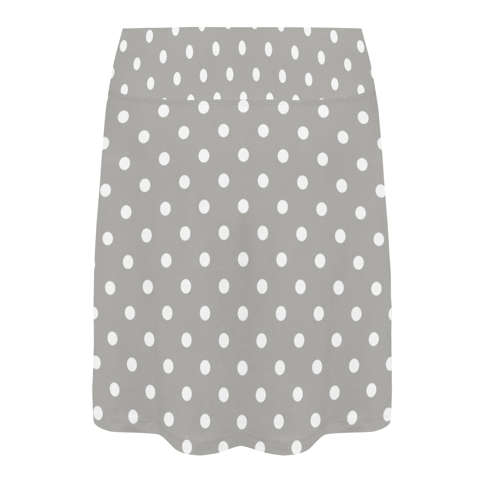 Polka Dots White - Silver Women's Athletic Skirt (Model D64)