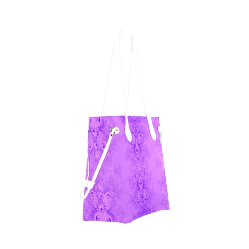 Purple Lilacs Frost Fractal Clover Canvas Tote Bag (Model 1661)