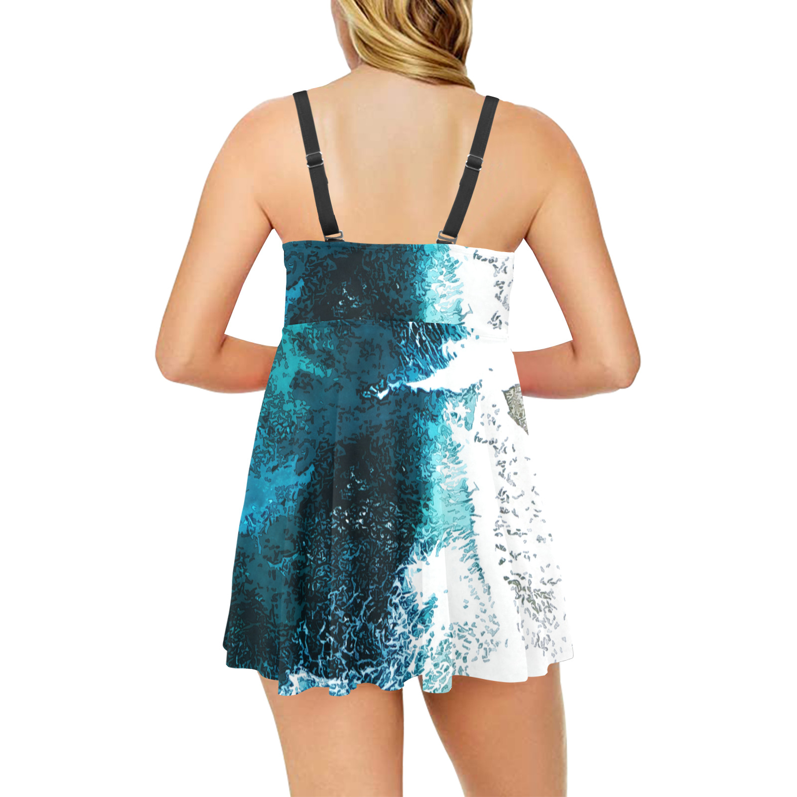 Ocean And Beach Chest Pleat Swim Dress (Model S31)