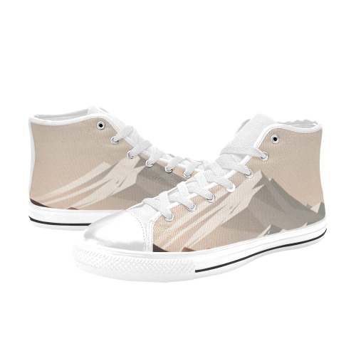 The white mountains landscape 34 Women's Classic High Top Canvas Shoes (Model 017)