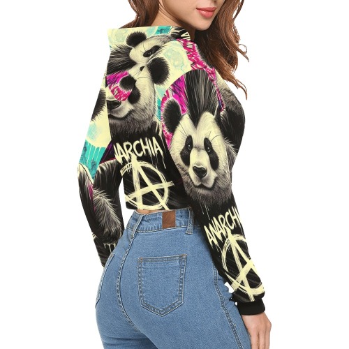 Anarchia d'Italia 2 All Over Print Crop Hoodie for Women (Model H22)