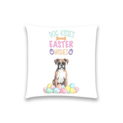 Boxer Dog Kisses Easter Wishes Custom  Pillow Case 18"x18" (one side) No Zipper