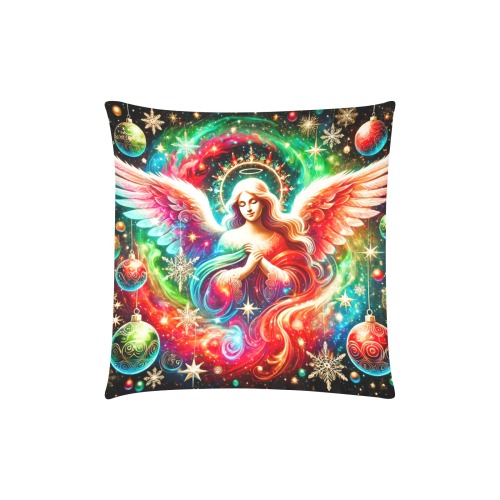 Christmas angel Custom Zippered Pillow Cases 18"x18" (Two Sides)