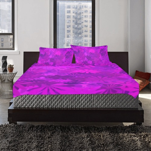Purple Daisies 3-Piece Bedding Set