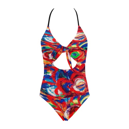 Hearts Desire Collection Backless Hollow Out Bow Tie Swimsuit (Model S17)