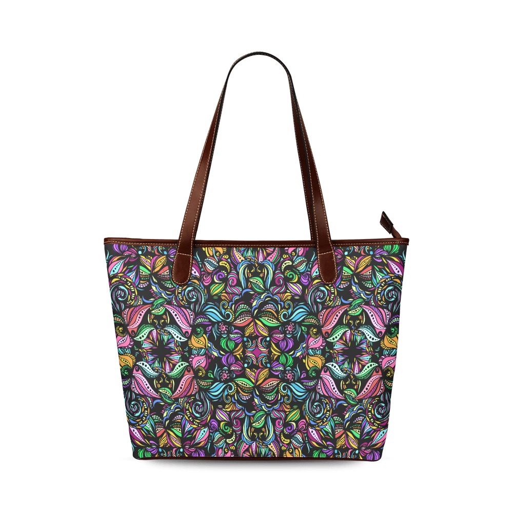 Whimsical Blooms Shoulder Tote Bag (Model 1646)