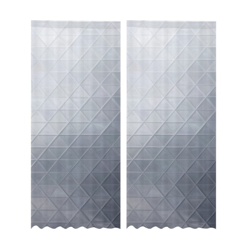 mosaic triangle 13 Gauze Curtain 28"x95" (Two-Piece)