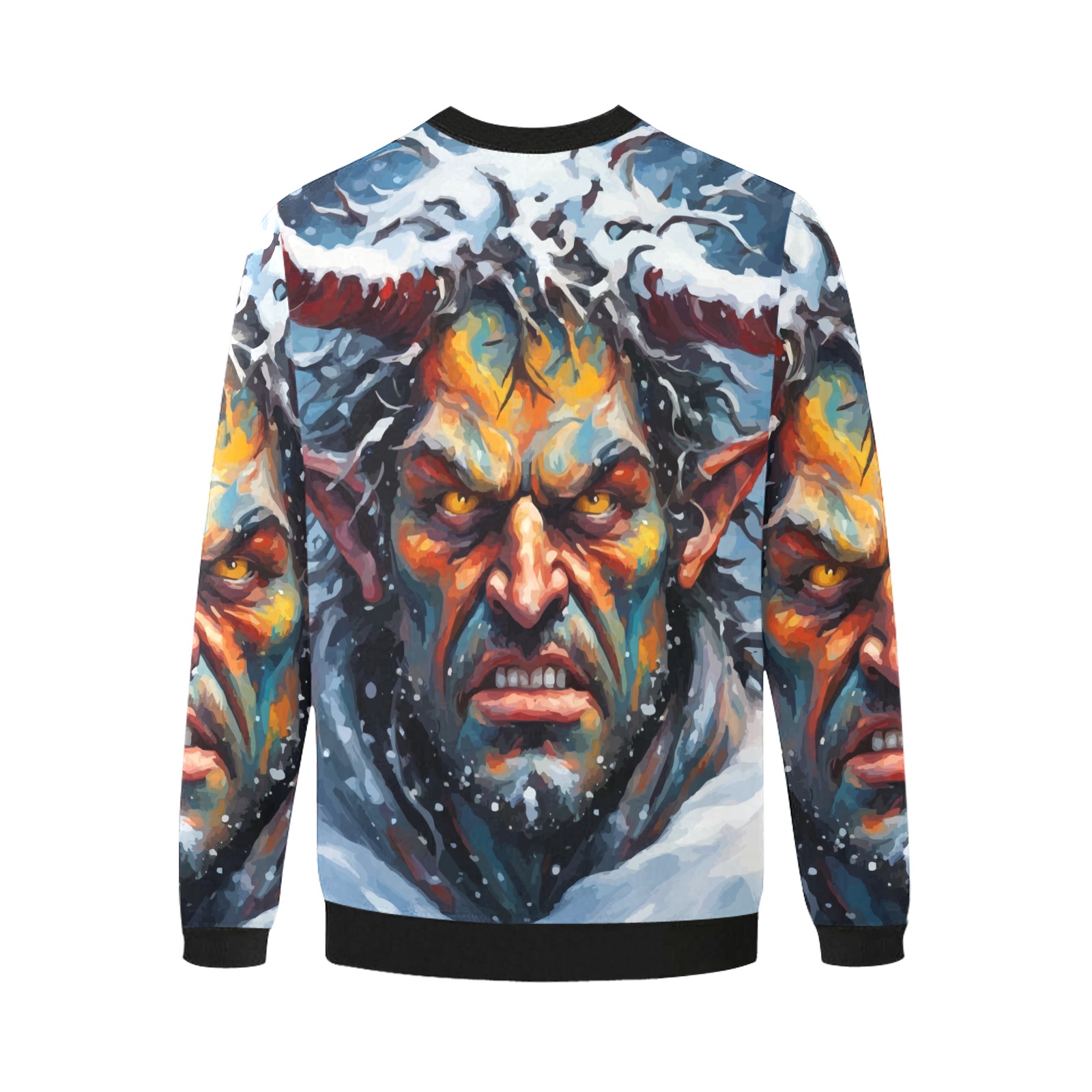 Funny Demon Of Winter Monster Man Four Seasons Men's Oversized Fleece Crew Sweatshirt (Model H18)