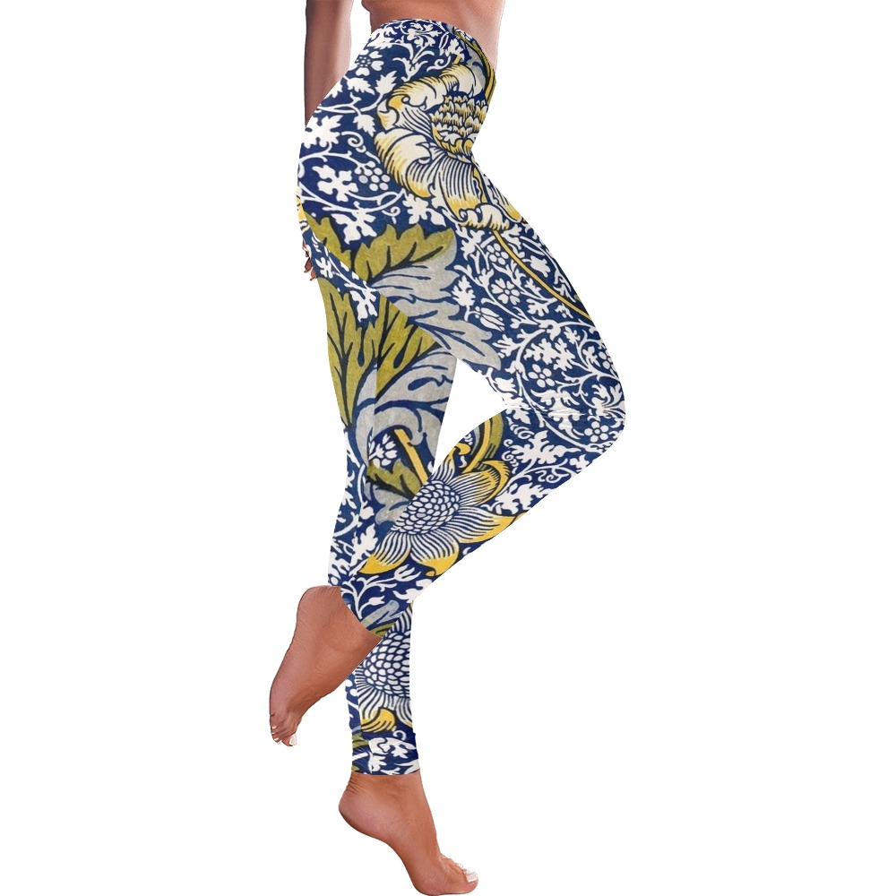 William Morris Pattern Women's Low Rise Leggings (Invisible Stitch) (Model L05)