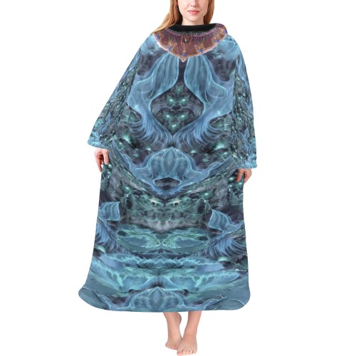 Nidhi Decembre 2014- pattern-5-2 neck back Blanket Robe with Sleeves for Adults