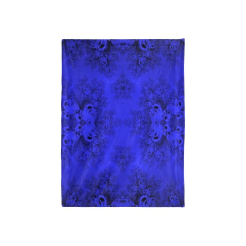 Midnight Blue Gardens Frost Fractal Baby Blanket 40"x50"