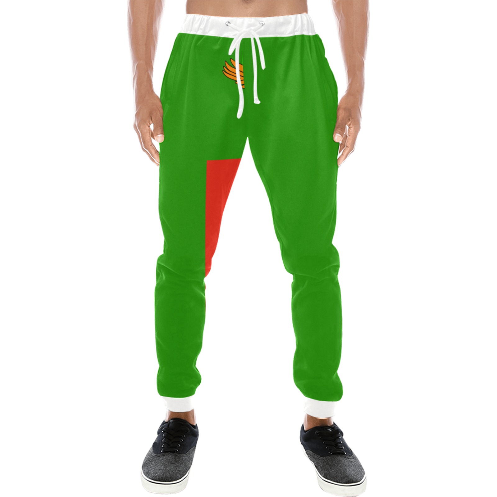Flag_of_Zambia.svg Men's All Over Print Sweatpants (Model L11)