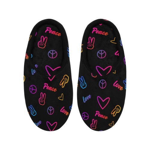 Peace & Love Slippers Women's Non-Slip Cotton Slippers (Model 0602)
