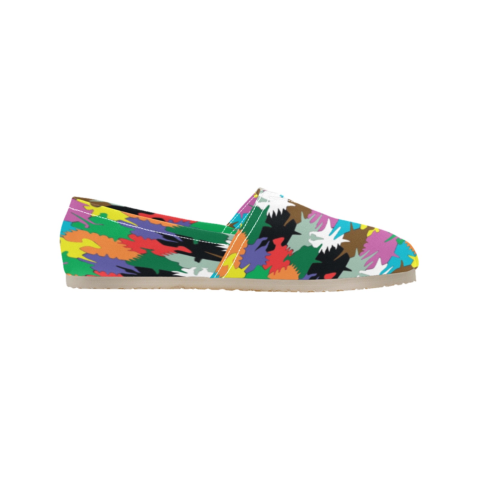 abstract hex puzzle Women's Classic Canvas Slip-On (Model 1206)