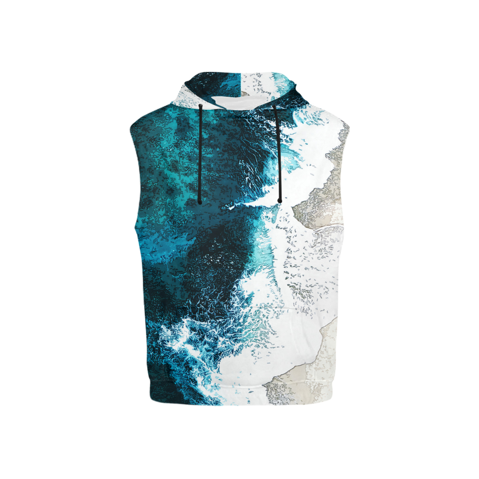 Ocean And Beach All Over Print Sleeveless Hoodie for Kid (Model H15)
