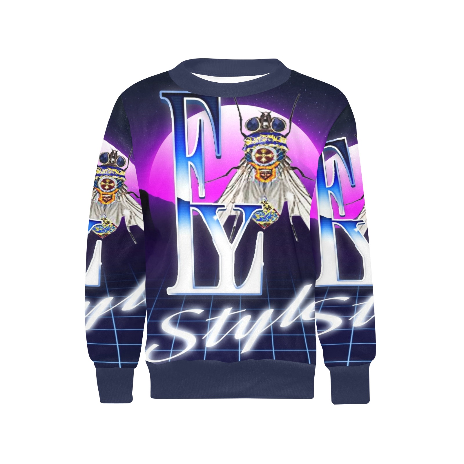 Winter Fly Girls' All Over Print Crew Neck Sweater (Model H49)