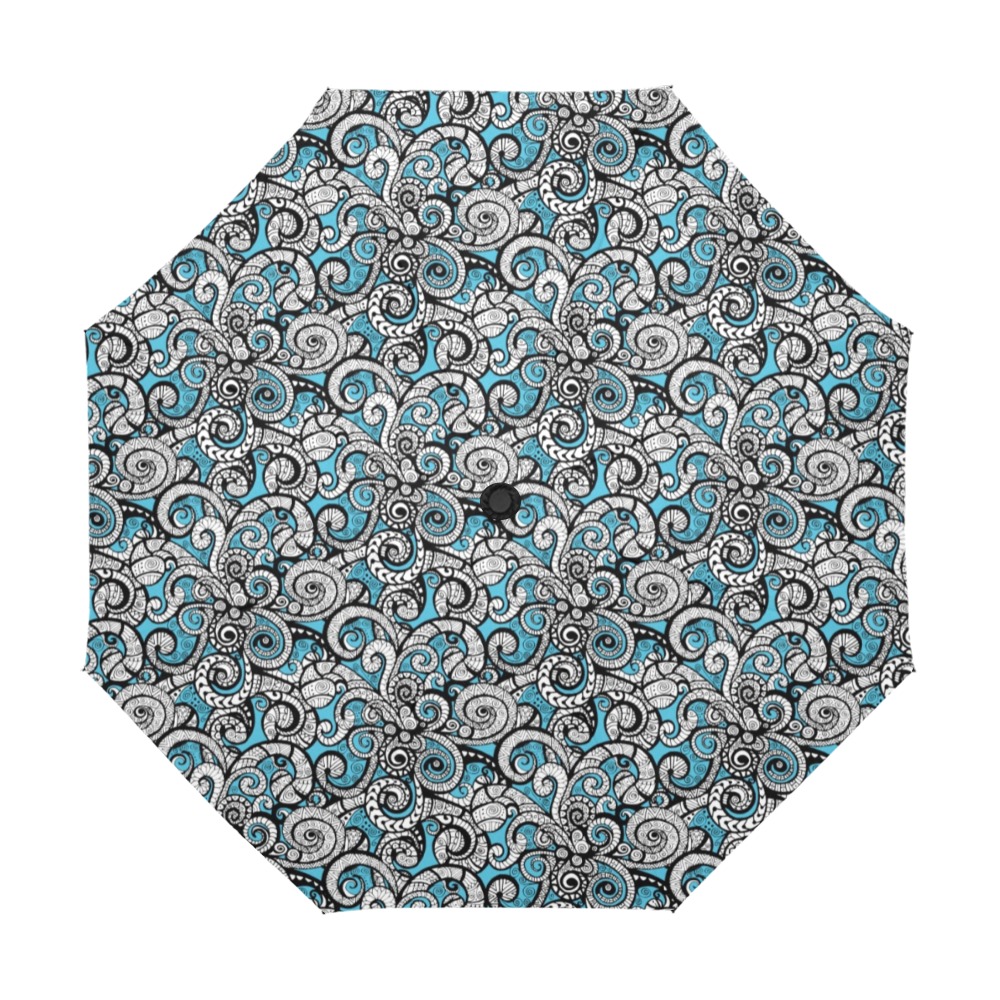 Let Your Spirit Wander Blue Anti-UV Auto-Foldable Umbrella (U09)