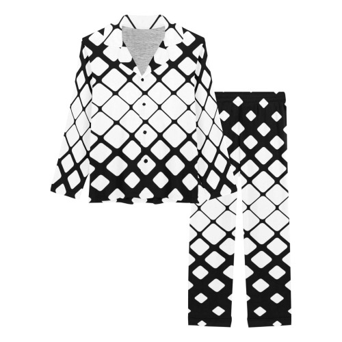 BLACK AND WHITE PATTERN Women's Long Pajama Set