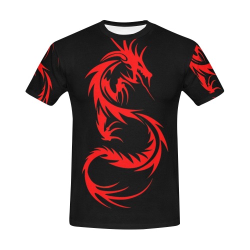 Red Dragon All Over Print T-Shirt for Men (USA Size) (Model T40)