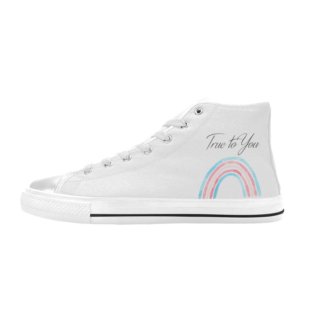 Trans Pride True to you shoe white - mens Men’s Classic High Top Canvas Shoes (Model 017)