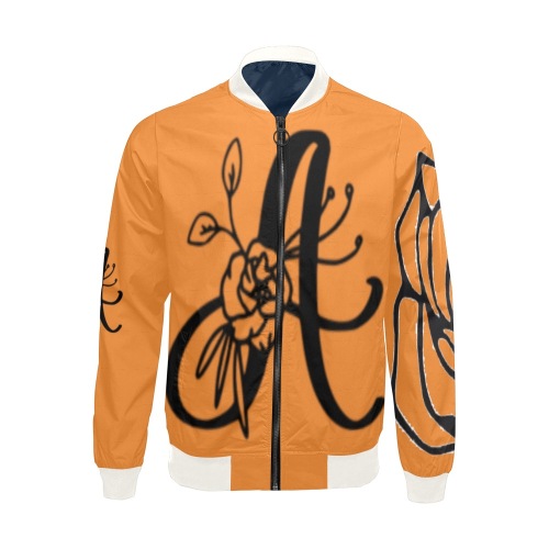 Mens Aromatherapy Apparel Orange Boomer Jacket All Over Print Bomber Jacket for Men (Model H19)