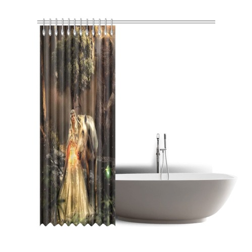 Women And Horse Shower Curtain 72"x84"