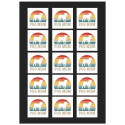 Pug Mom Tattoos Personalized Temporary Tattoo (15 Pieces)