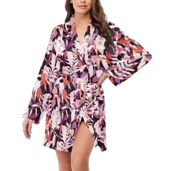 Paintbrush jungle 23 Women's Long Sleeve Belted Night Robe