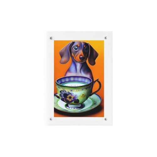 Teacups Puppies 4 Acrylic Magnetic Photo Frame 5"x7"