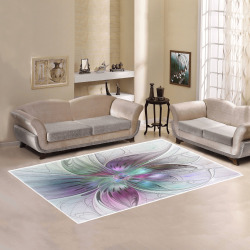 Colorful Abstract Flower Modern Floral Fractal Art Area Rug7'x5'