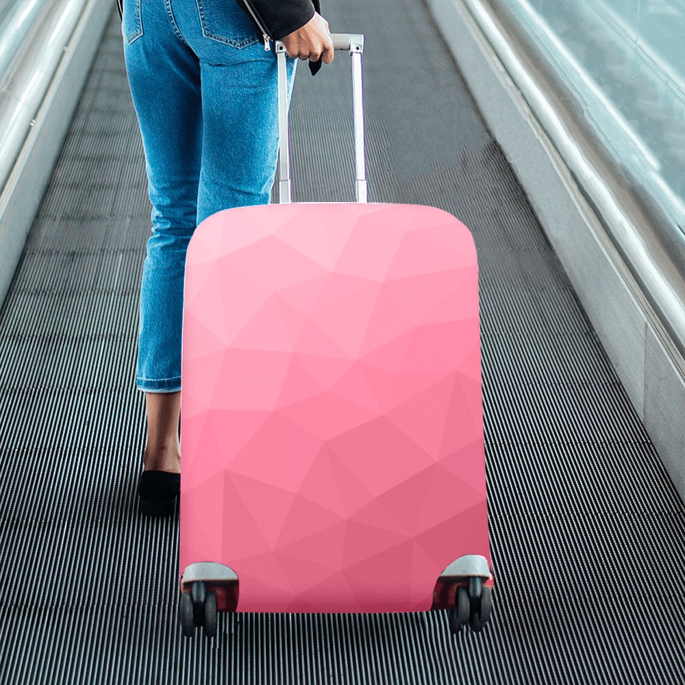 Magenta pink ombre gradient geometric mesh pattern Luggage Cover/Medium 22"-25"