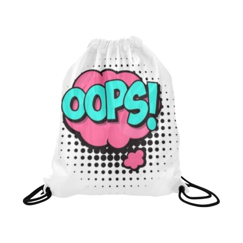 Oops! Large Drawstring Bag Model 1604 (Twin Sides)  16.5"(W) * 19.3"(H)