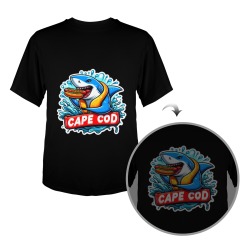 CAPE COD-GREAT WHITE EATING HOT DOG 3 Men's Glow in the Dark T-shirt (Front Printing)