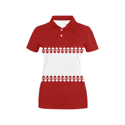 Classic Canada Team Golf Shirts Women's All Over Print Polo Shirt (Model T55)