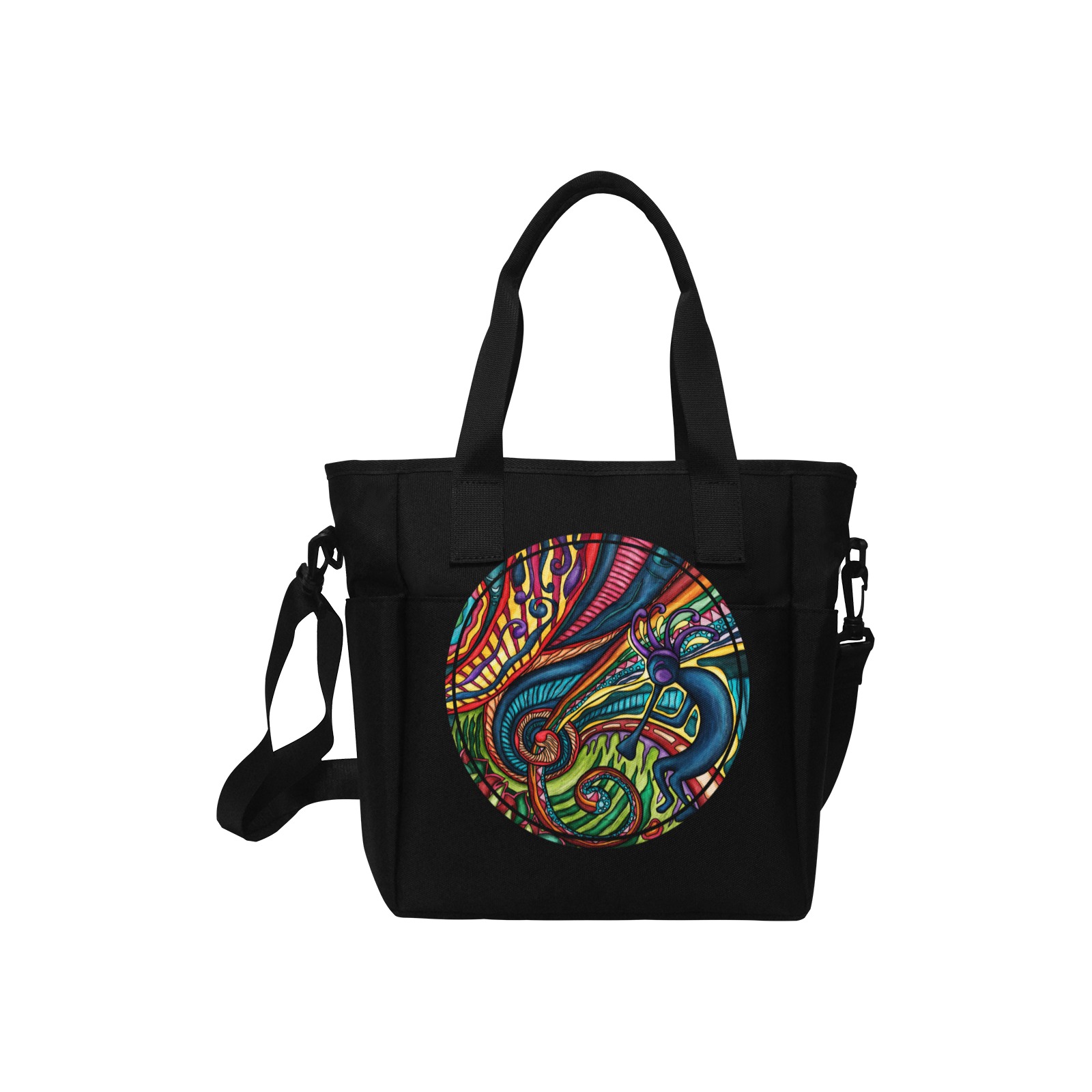 Kokopelli Insulated Tote Bag with Shoulder Strap (Model 1724)