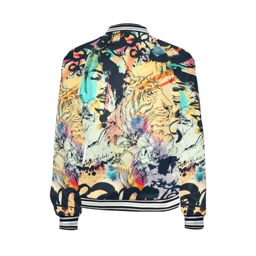 Graffiti-colorful All Over Print Bomber Jacket for Women (Model H21)