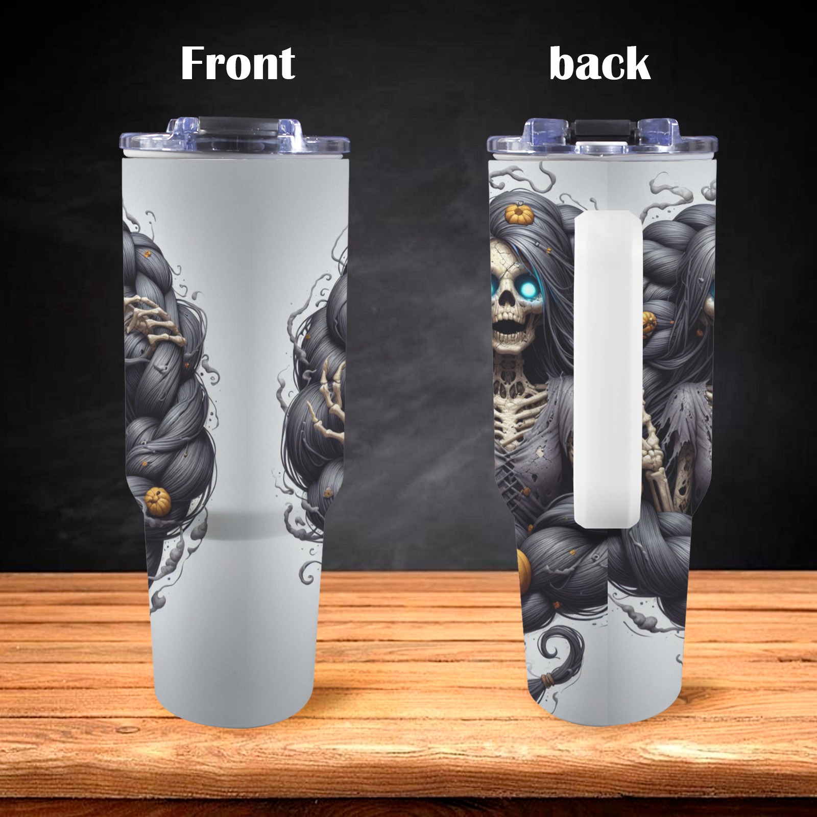 halloween_efChannel27 40oz Tumbler with White Handle